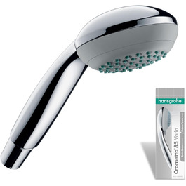 hansgrohe Crometta 85 - Showerhead, Hand Shower with Showerhead, Showerhead with Anti-Limescale Function, Chrome, 28563000 (2 Spray Patterns)