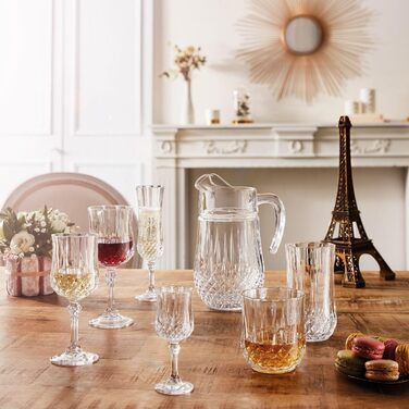 Cristal d'Arques Paris Longchamp Champagne Flutes, 14 cl, shiny, transparent, and highly resistant, made in France, Q7341, Clear, Set of 6 (1er Pack)