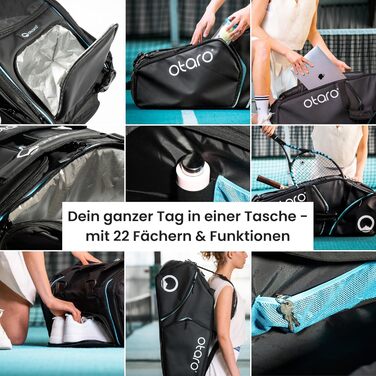 Otaro 82L Premium Tennis Bag | Badminton, Padel & Squash Racket Bag | Unisex Tennis Backpack for Players & Coaches - Green/Beige
