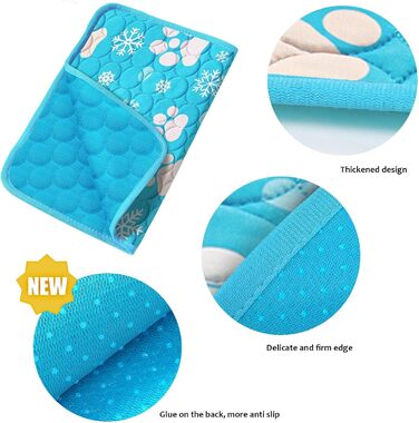 Килимок охолоджуючий для собак NIBESSER 2XL (150x100 см) - блакитна лапка, самоохолоджуючий, для дому, в авто