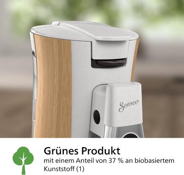 PHILIPS Senseo Select Coffee Pad Machine - Intensity Plus, Memo function for 3 coffee specialties, Crema Plus, Environmentally friendly product with 37% bio-based plastic, Silk White (CSA240/05)
