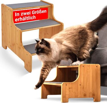 AMAZING dog stairs for small, medium, and large dogs, cats. 3 steps | Pet stairs, for young and old cats | 40 cm high for sofa, bed | Gentle on joints, an alternative to dog ramps (2 wide steps)