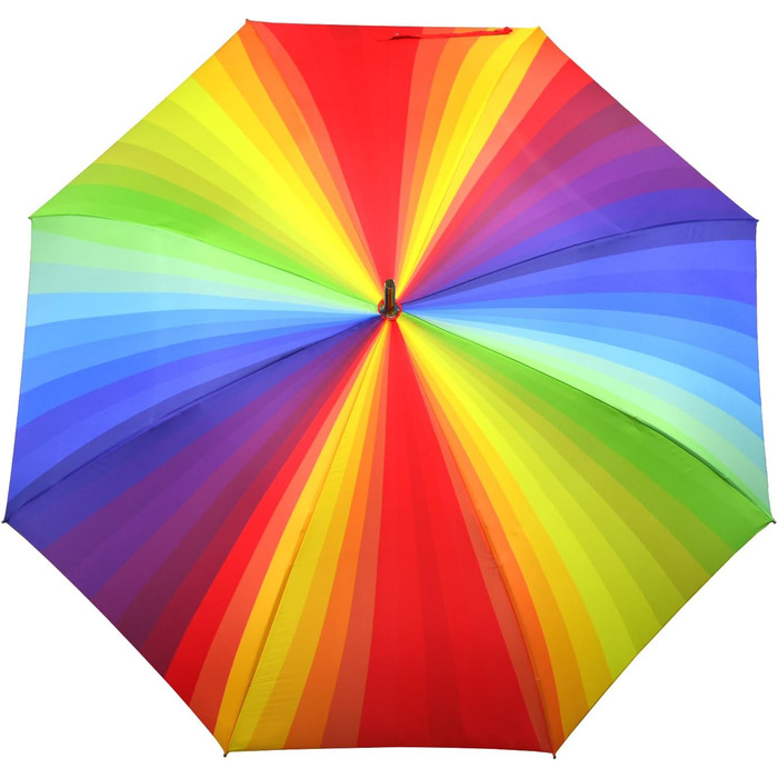 iX-brella Fiberglass Automatic Umbrella with Color-Changing Wetprint - Raindrops (Rainbow)