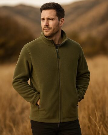 LABCOOL Обогрівальна куртка для чоловіків та жінок - флісова куртка з 6-зонним обігрівом та 3 рівнями температури - USB-живлення з Powerbank 10000mAh - можна прати в пральній машині, розмір M, колір зелений