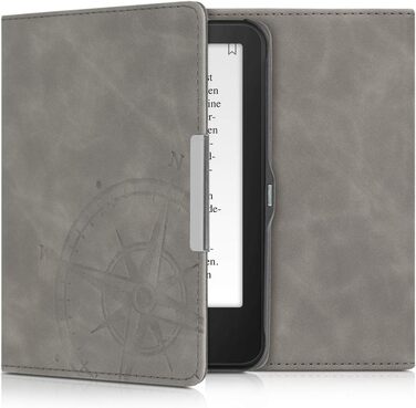 Чохол kwmobile для Tolino Vision 1/2/3/4 HD - з штучної шкіри, Kompass Vintage Grey