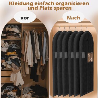 Чохли для одягу чоловічі 100x60 см, набір 4 шт. для костюмів, жакеток, сорочок + 2 мішечки для взуття. Дихаючі захисні чохли з блискавкою для подорожей та зберігання.