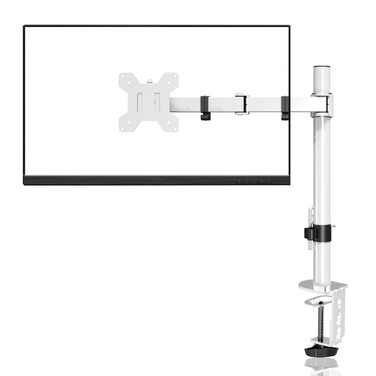 Кронштейн для монітора suptek для LCD LED екранів 13-27 дюймів, регульований за висотою настільний тримач, VESA 75/100, до 10 кг, білий (Large)