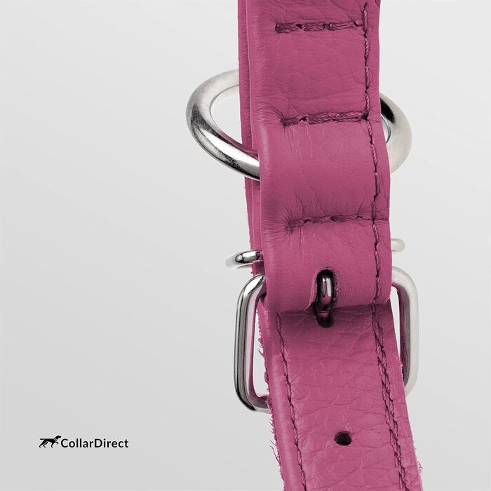 Стильний шкіряний нашийник для собак CollarDirect: м'який, з обмоткою, ручної роботи, для цуценят та дорослих собак, різних розмірів та кольорів (рожевий, червоний, фіолетовий, блакитний) (рожевий, 15-18 см)