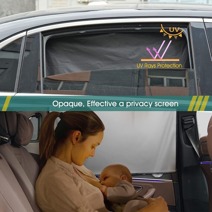 Магнітна сонцезахисна шторка для авто з UV-захистом, універсальна шторка на бокове вікно для захисту дітей, дорослих і тварин, 2 шт.