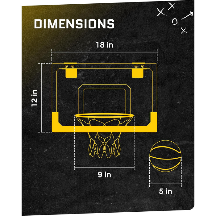 SKLZ Pro Mini баскетбольний кошик - ігровий кошик для дому з м'ячем, SKLZ Pro Mini Hoop